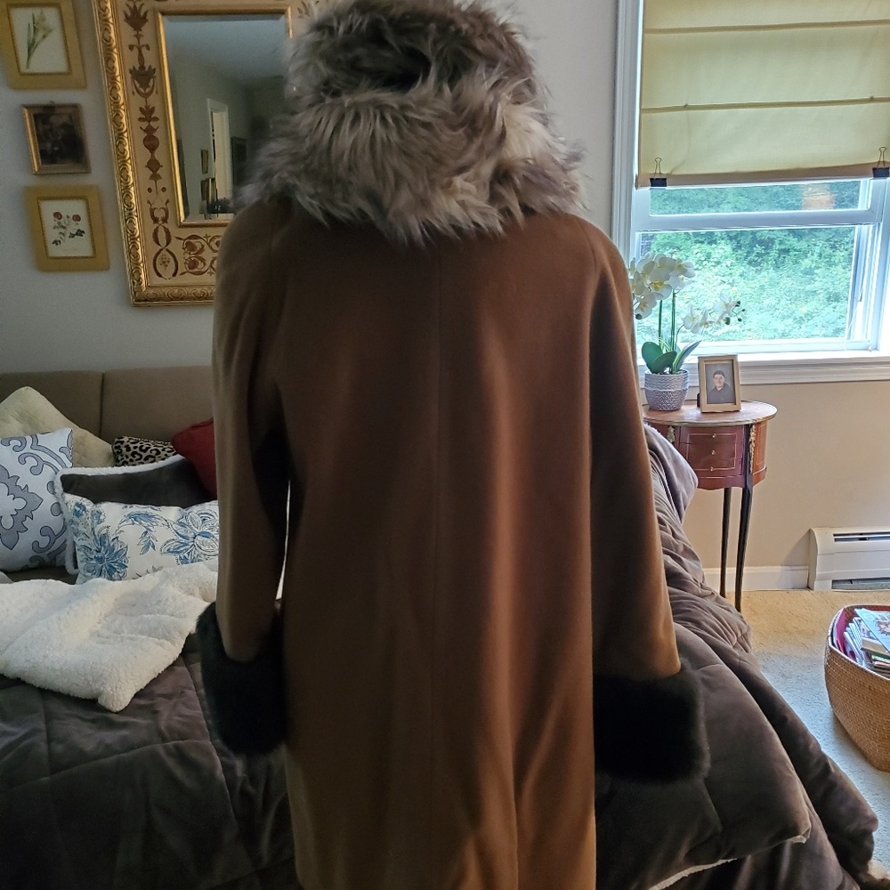 🔥 Vintage Alorna Faux Fur Collar/Cuff Coat - Picture 3 of 16